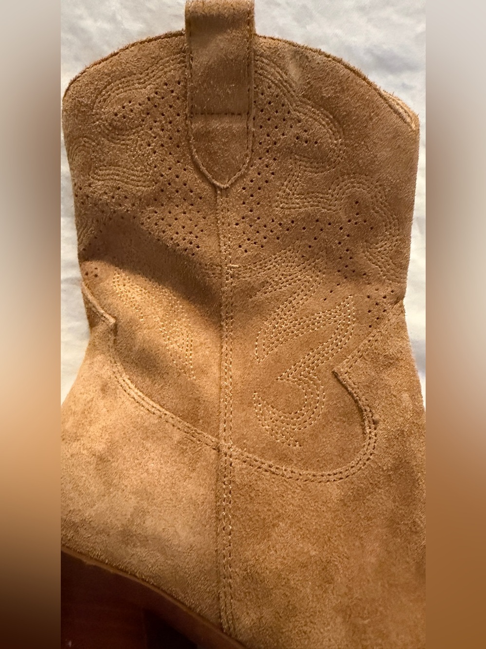 Dolce Vita Tan Suede Heeled Cowboy Boots - Picture 6 of 7